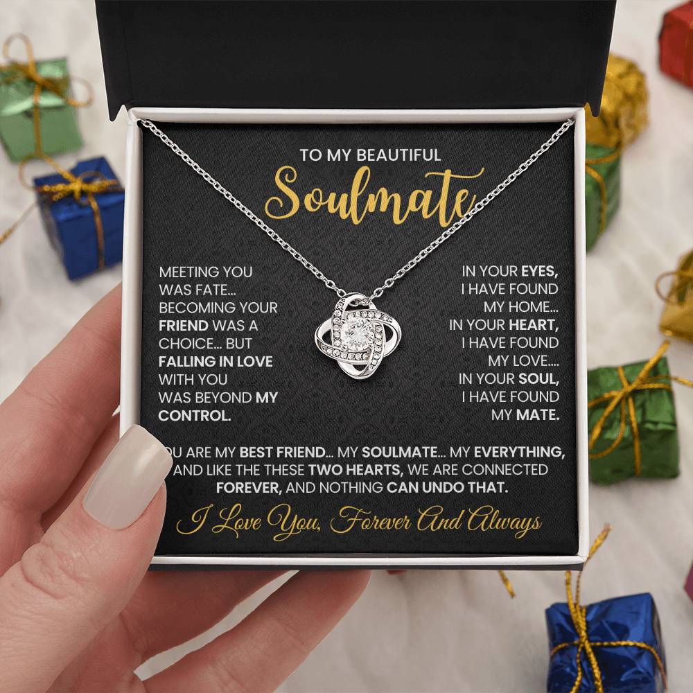 To My Beautiful Soulmate Love Knot Necklace – Connected Forever — product image 25