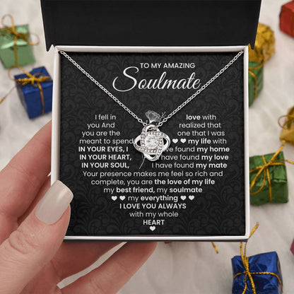 To My Amazing Soulmate Love Knot Necklace – Love of My Life — product thumbnail 8