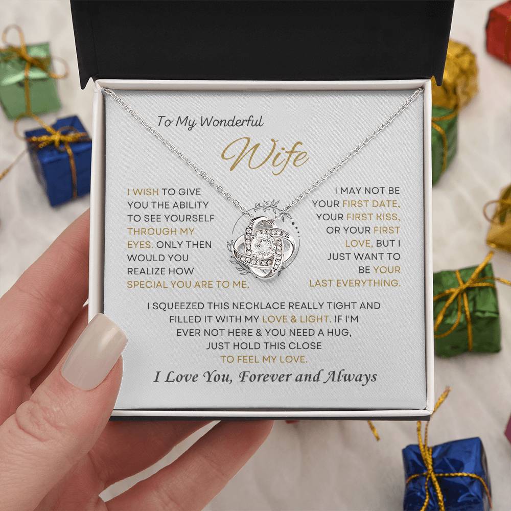 To My Wonderful Wife Love Knot Necklace – My Last Everything