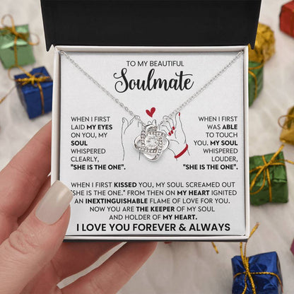 To My Beautiful Soulmate Love Knot Necklace – She Is the One — product thumbnail 8
