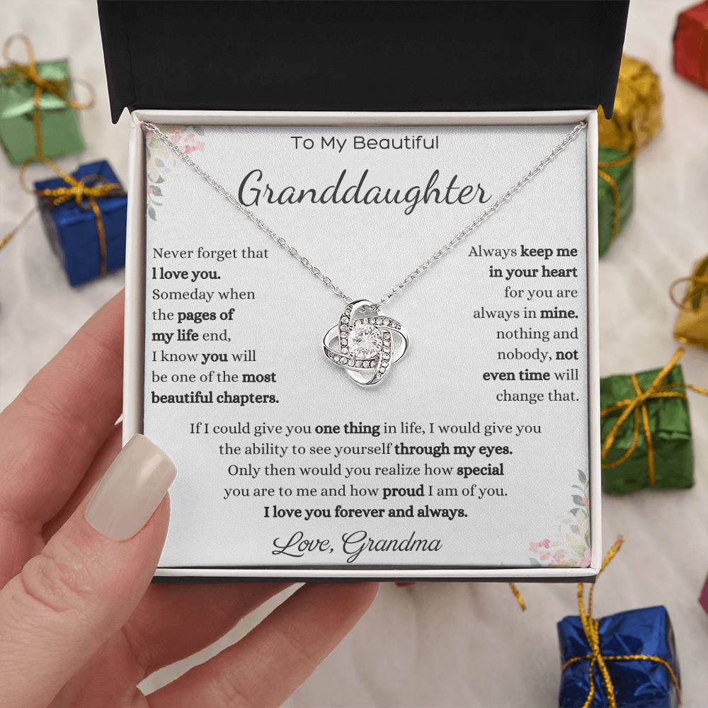 To My Granddaughter Love Knot Necklace – Never Forget I Love You — product image 8