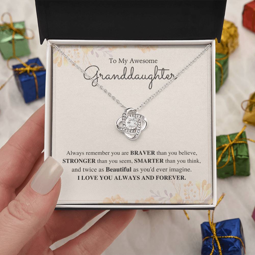 To My Granddaughter Love Knot Necklace – Always Remember You Are Loved — product image 25