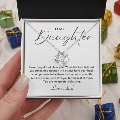 To My Daughter Love Knot Necklace – Greatest Blessing Gift from Dad