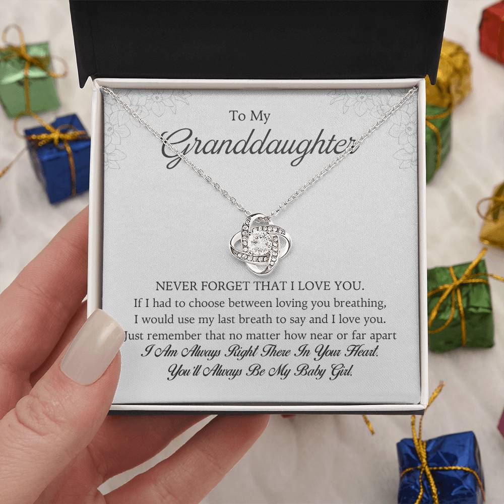 To My Granddaughter Love Knot Necklace – Never Forget My Love — product image 8