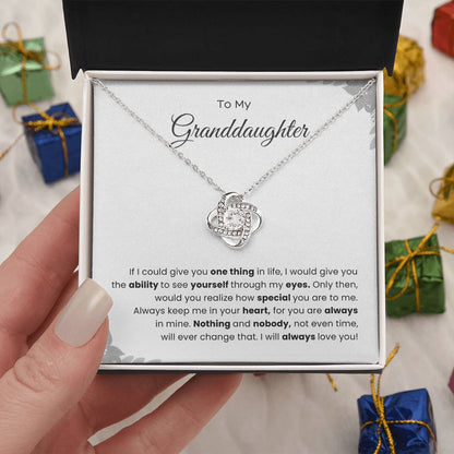 To My Granddaughter Love Knot Necklace – See Yourself Through My Eyes — product thumbnail 8