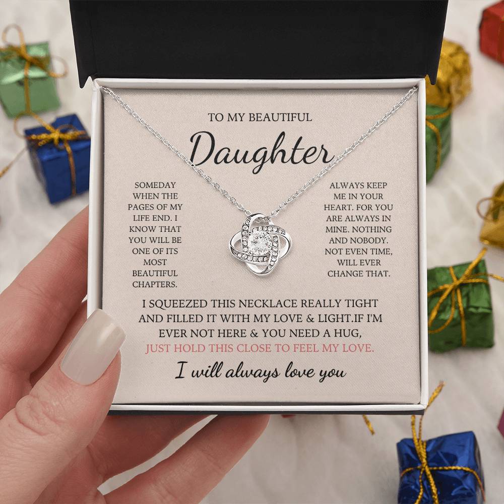 To My Daughter Love Knot Necklace – My Most Beautiful Chapter