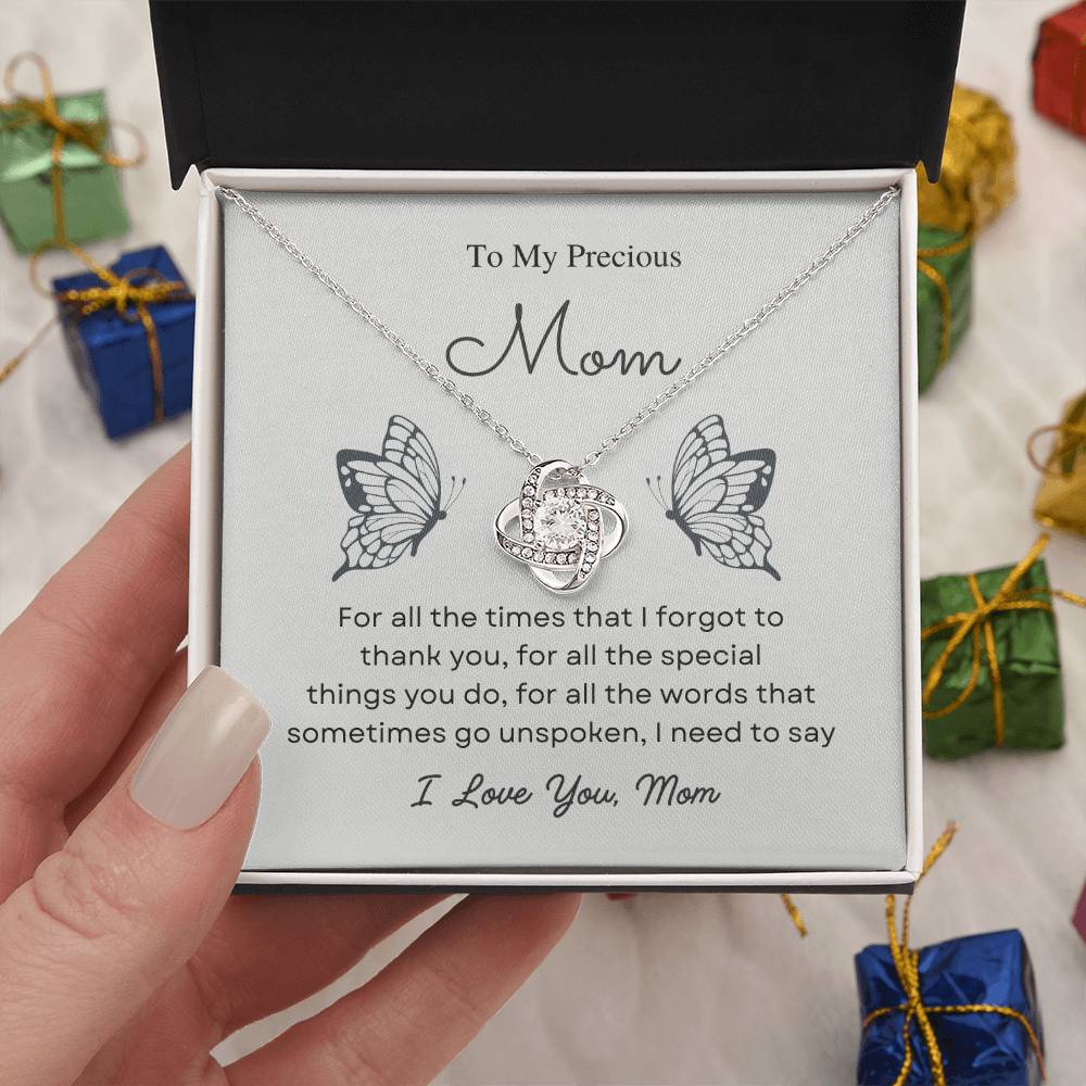 To My Mom Love Knot Necklace – Words That Go Unspoken