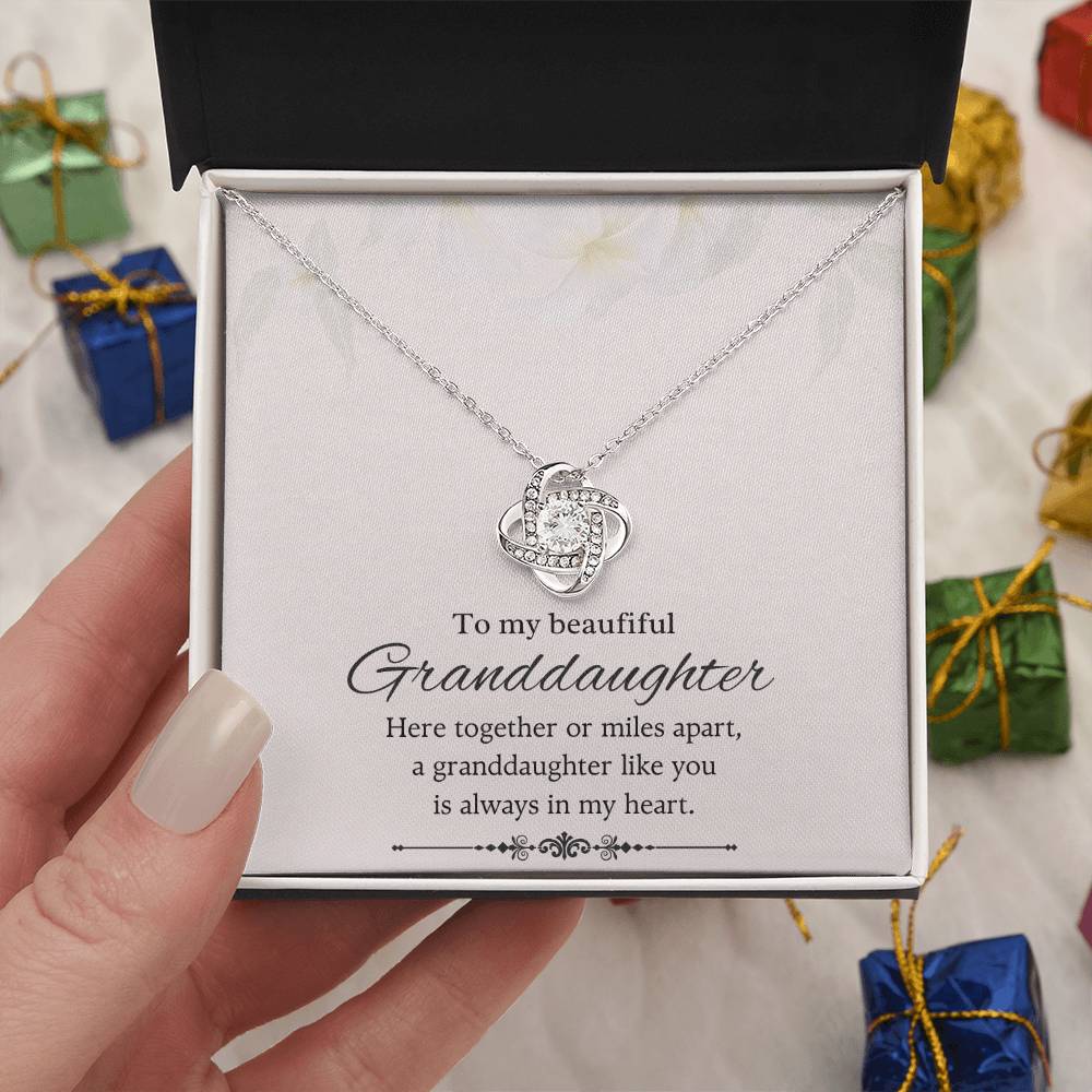 To My Granddaughter Love Knot Necklace – Together or Miles Apart — product image 27