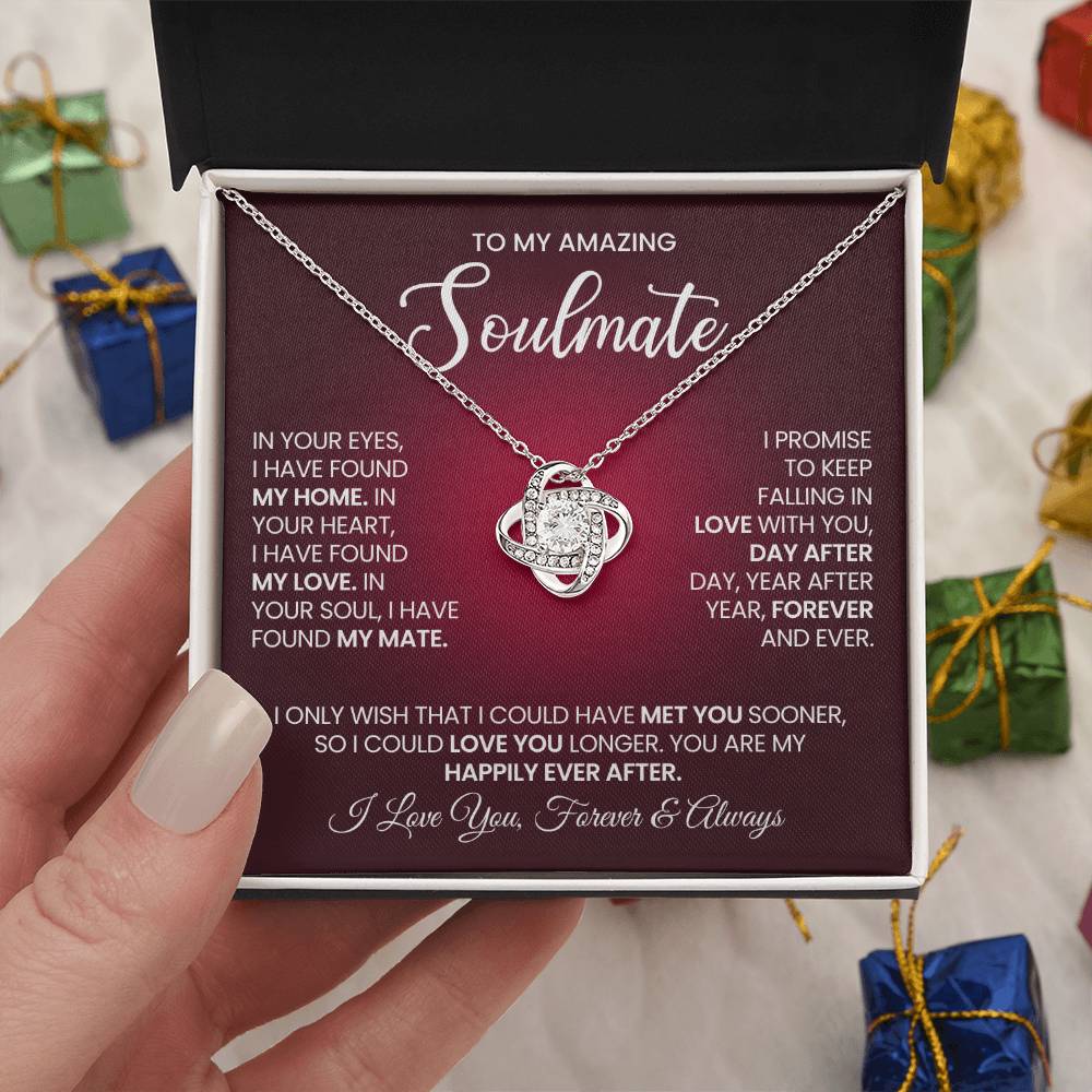 To My Amazing Soulmate Love Knot Necklace – My Happily Ever After — product image 27