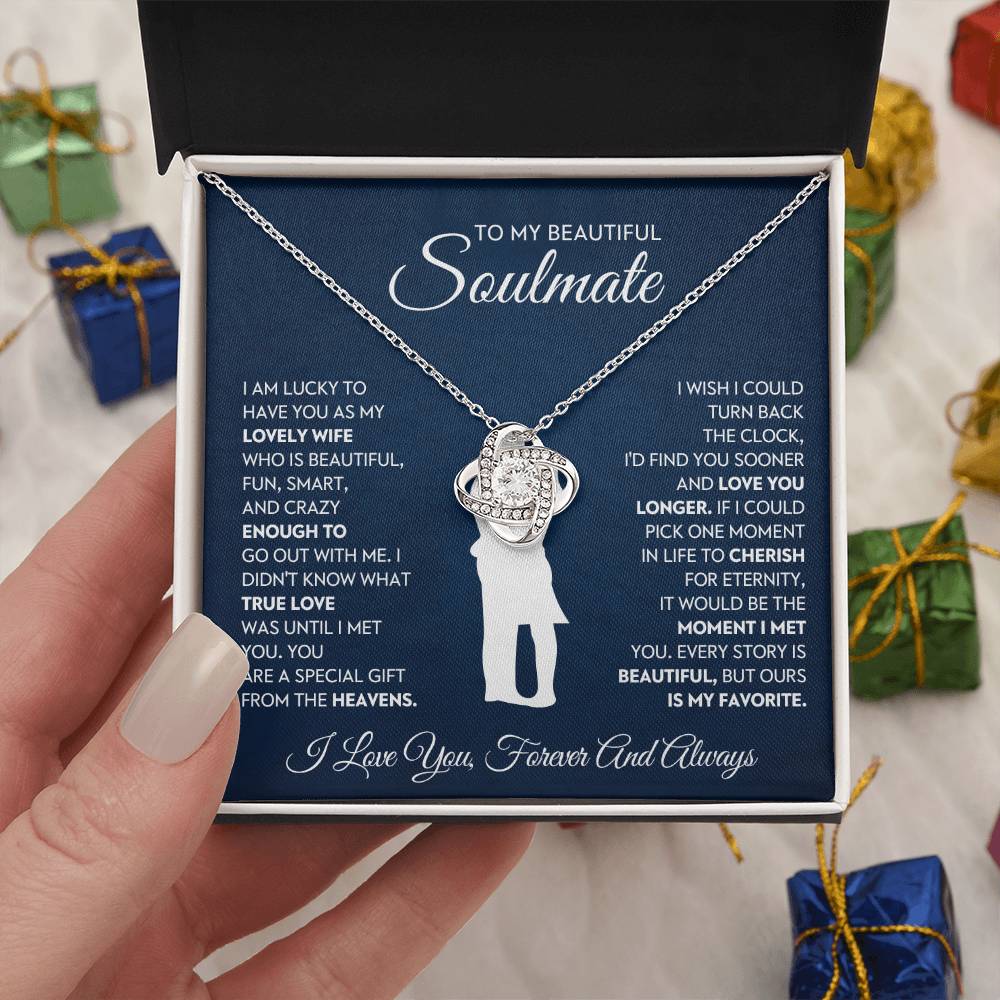 To My Lovely Wife Love Knot Necklace – Love You Longer — product image 8