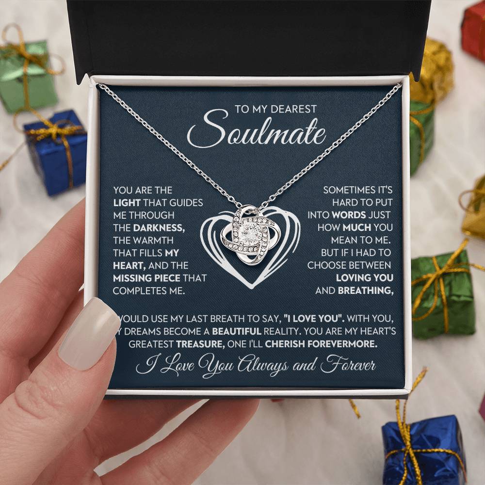 To My Dearest Soulmate Love Knot Necklace – You Complete Me — product image 8