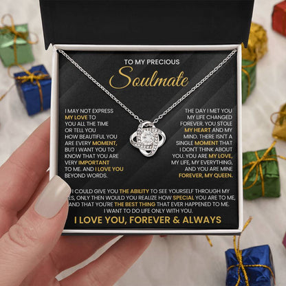 To My Precious Soulmate Love Knot Necklace – You Stole My Heart — product thumbnail 8