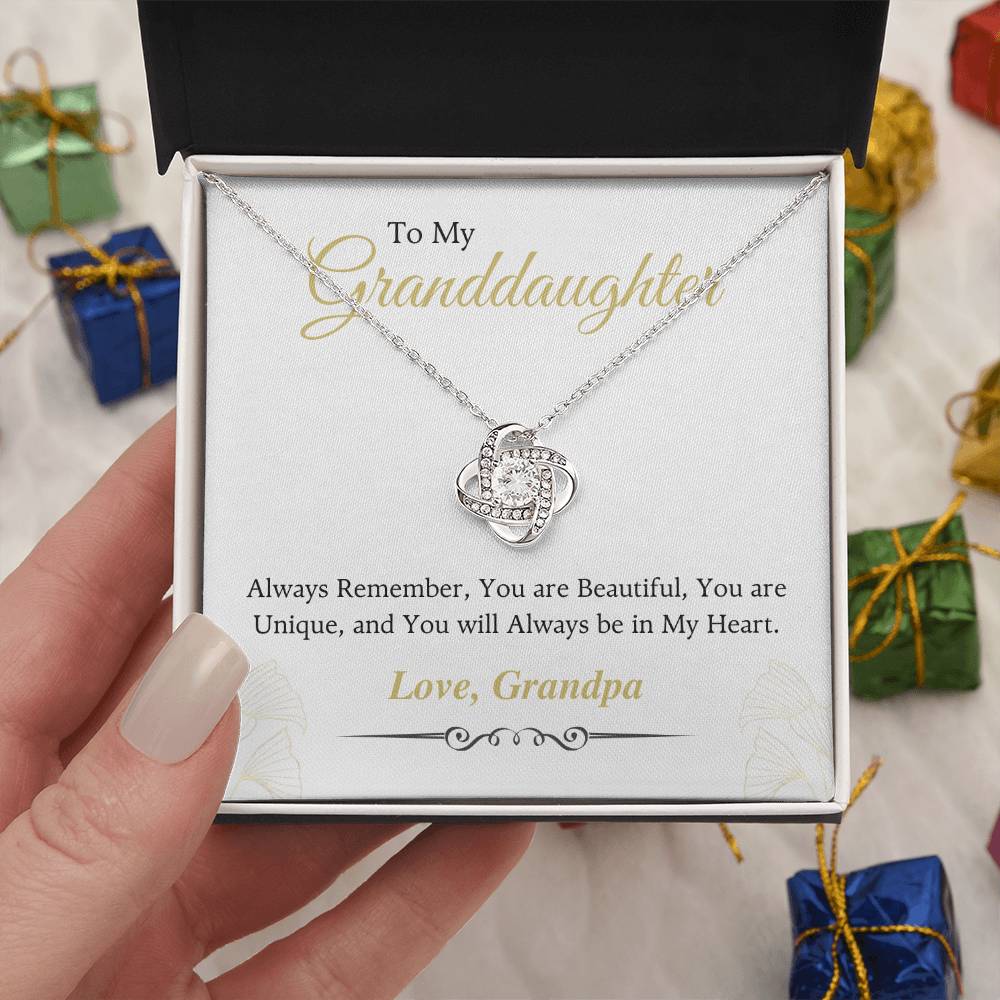 To My Beautiful Granddaughter Love Knot Necklace – Always Remember — product image 26