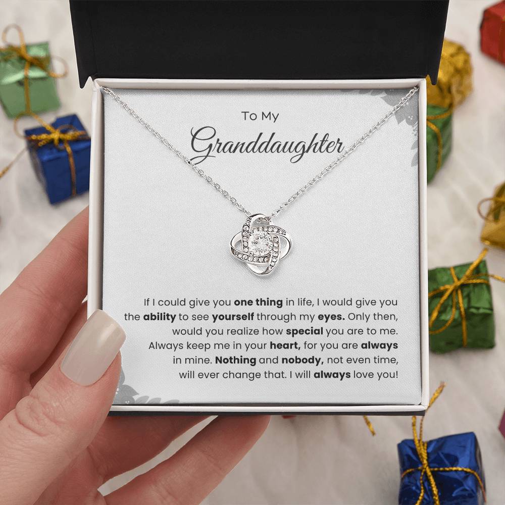 To My Granddaughter Love Knot Necklace – If I Could Give You the World — product image 8