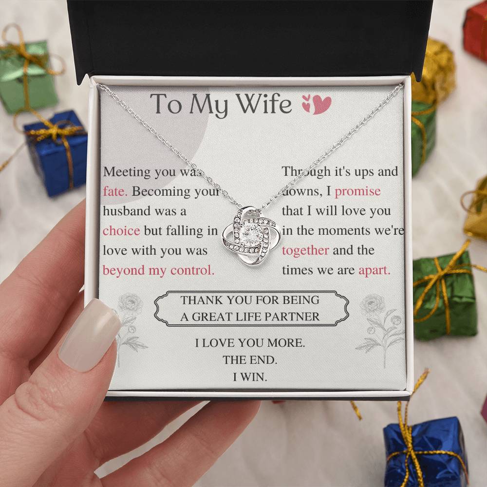To My Wife Love Knot Necklace – My Great Life Partner