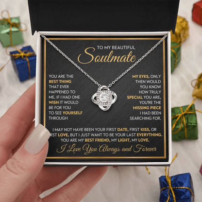 To My Beautiful Soulmate Love Knot Necklace – Missing Piece — product thumbnail 8