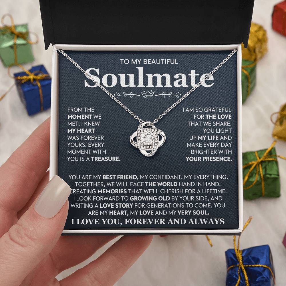 To My Beautiful Soulmate Love Knot Necklace – Together Hand in Hand — product image 24