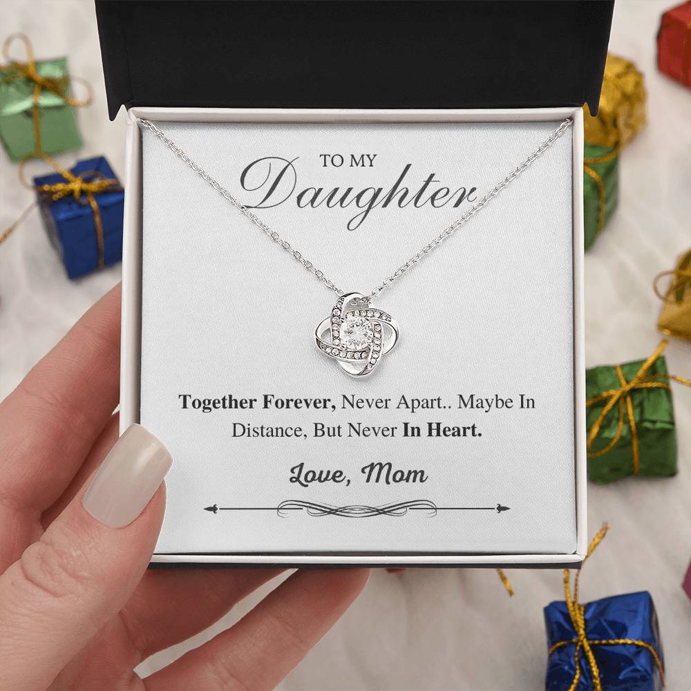 To My Daughter Love Knot Necklace – Together Forever Gift from Mom