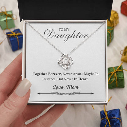 To My Daughter Love Knot Necklace – Together Forever Gift from Mom