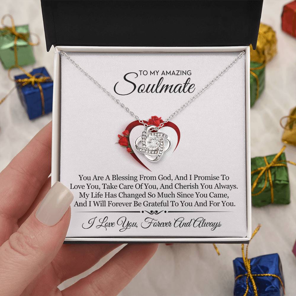 To My Amazing Soulmate Love Knot Necklace – Blessing From God — product image 8