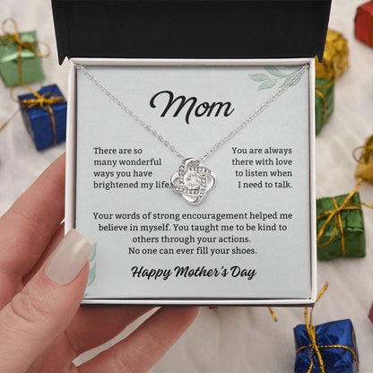 Mom Love Knot Necklace – Your Encouragement Made Me Strong