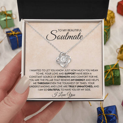 To My Beautiful Soulmate Love Knot Necklace – My Pillar of Strength — product thumbnail 26