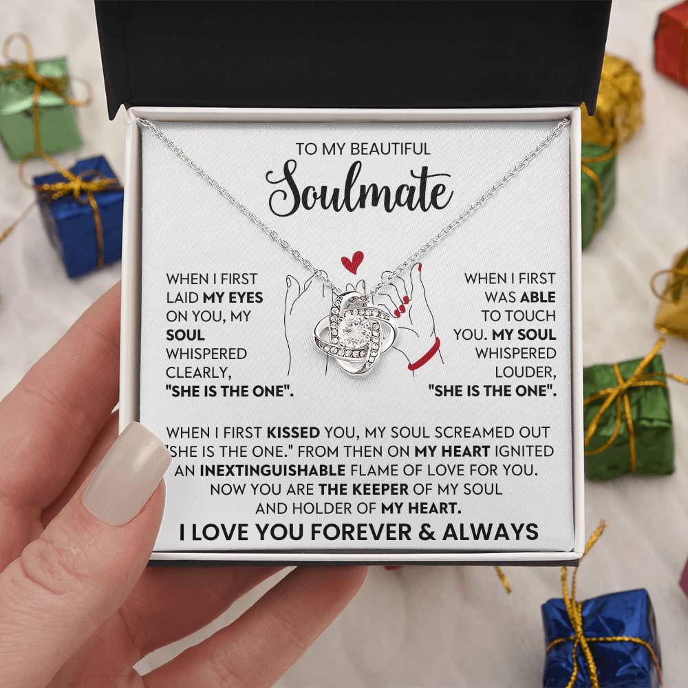 To My Beautiful Soulmate Love Knot Necklace – She Is the One — product image 29