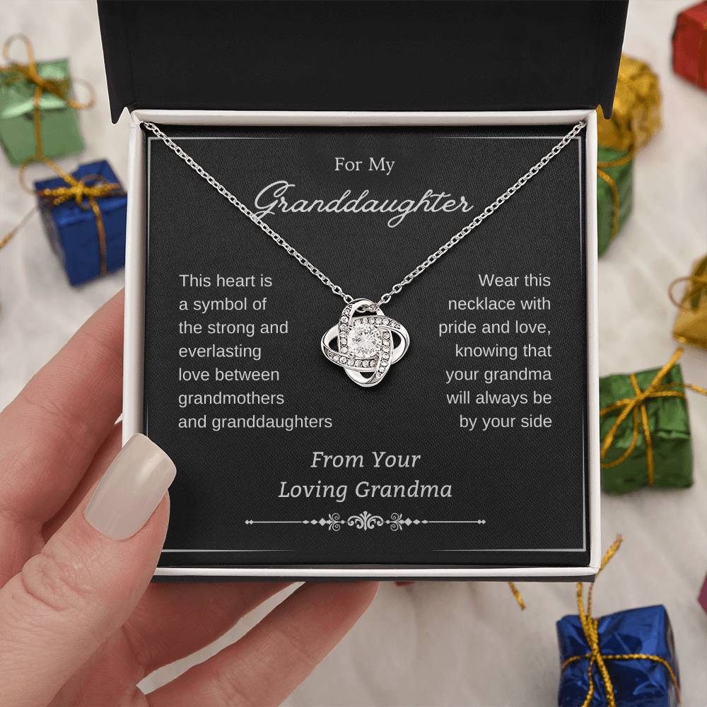 To My Granddaughter Love Knot Necklace – A Heart Full of Love — product image 8