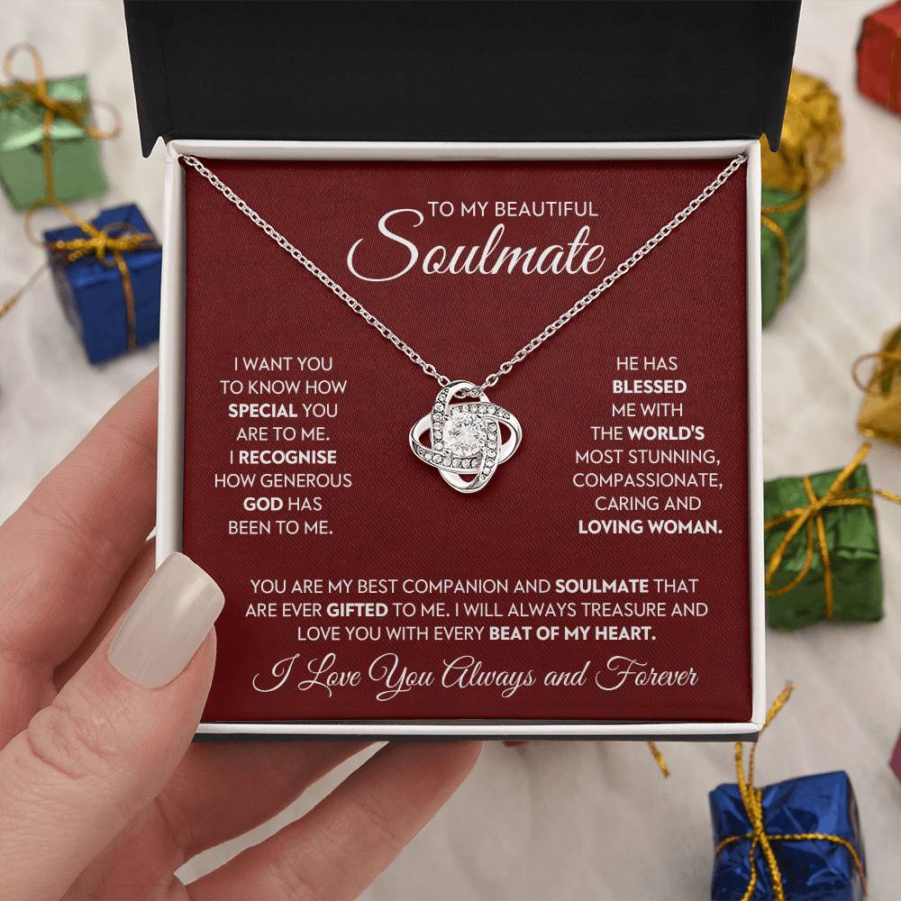 To My Beautiful Soulmate Love Knot Necklace – My Blessed Gift — product image 27