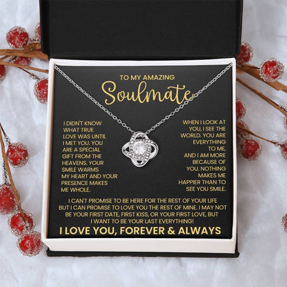 To My Amazing Soulmate Love Knot Necklace – Gift From Heaven — product thumbnail 12