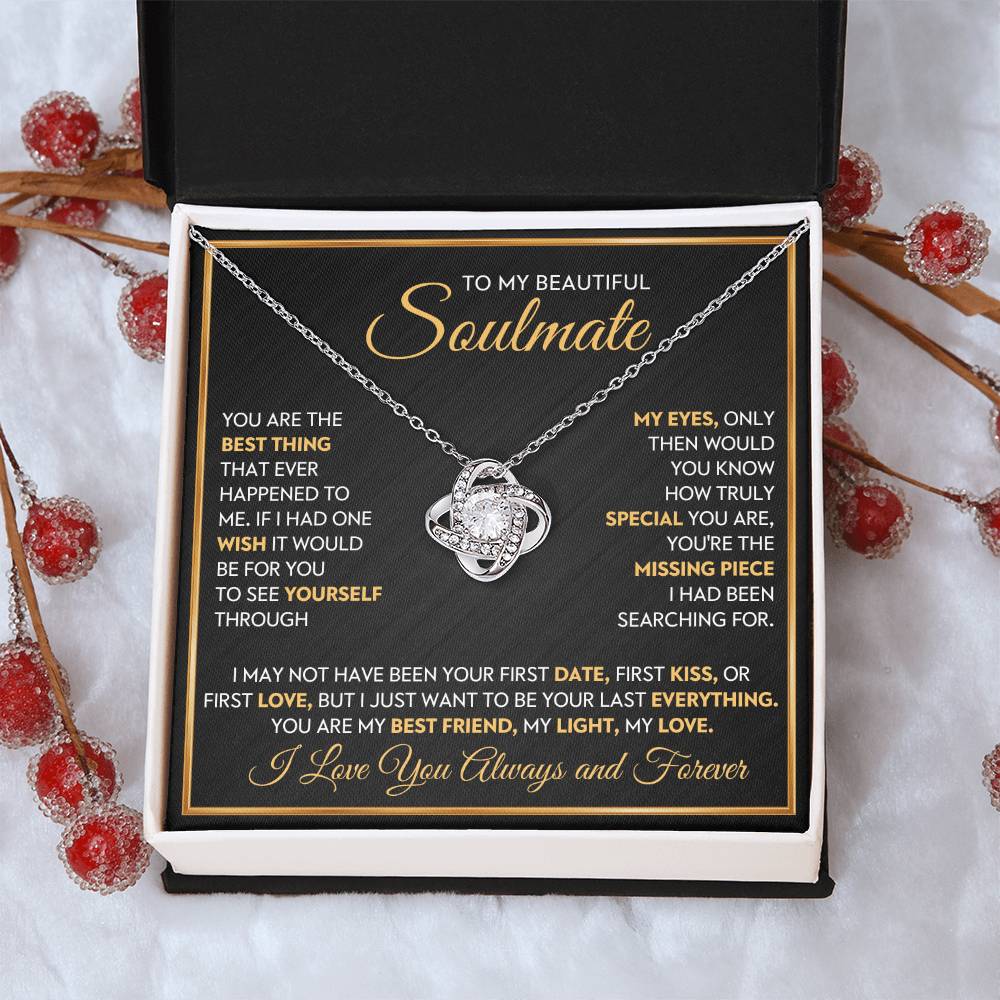 To My Beautiful Soulmate Love Knot Necklace – Missing Piece — product image 12