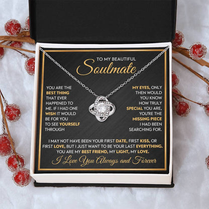 To My Beautiful Soulmate Love Knot Necklace – Missing Piece — product thumbnail 12