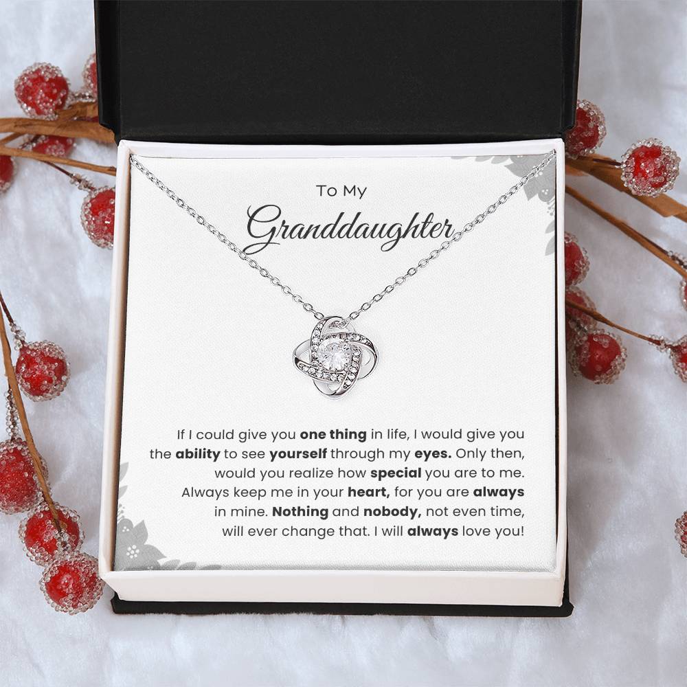 To My Granddaughter Love Knot Necklace – If I Could Give You the World — product image 12