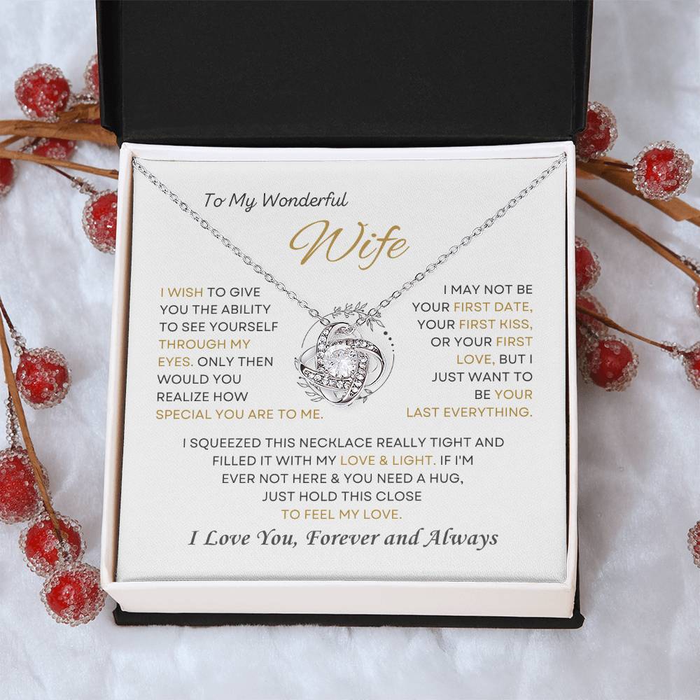 To My Wonderful Wife Love Knot Necklace – My Last Everything