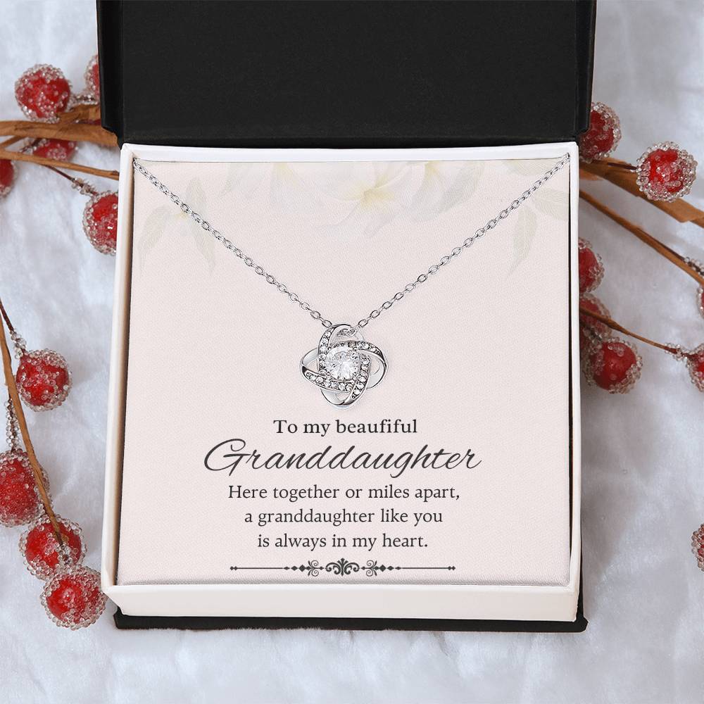 To My Granddaughter Love Knot Necklace – Together or Miles Apart — product image 31