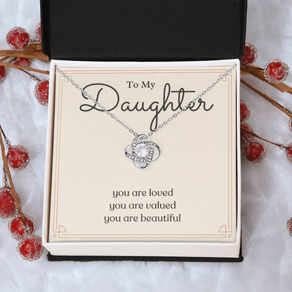 To My Daughter Love Knot Necklace – You Are Loved — product thumbnail 13