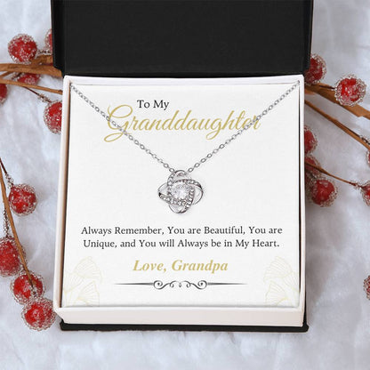 To My Granddaughter Love Knot Necklace – Always in My Heart — product thumbnail 12