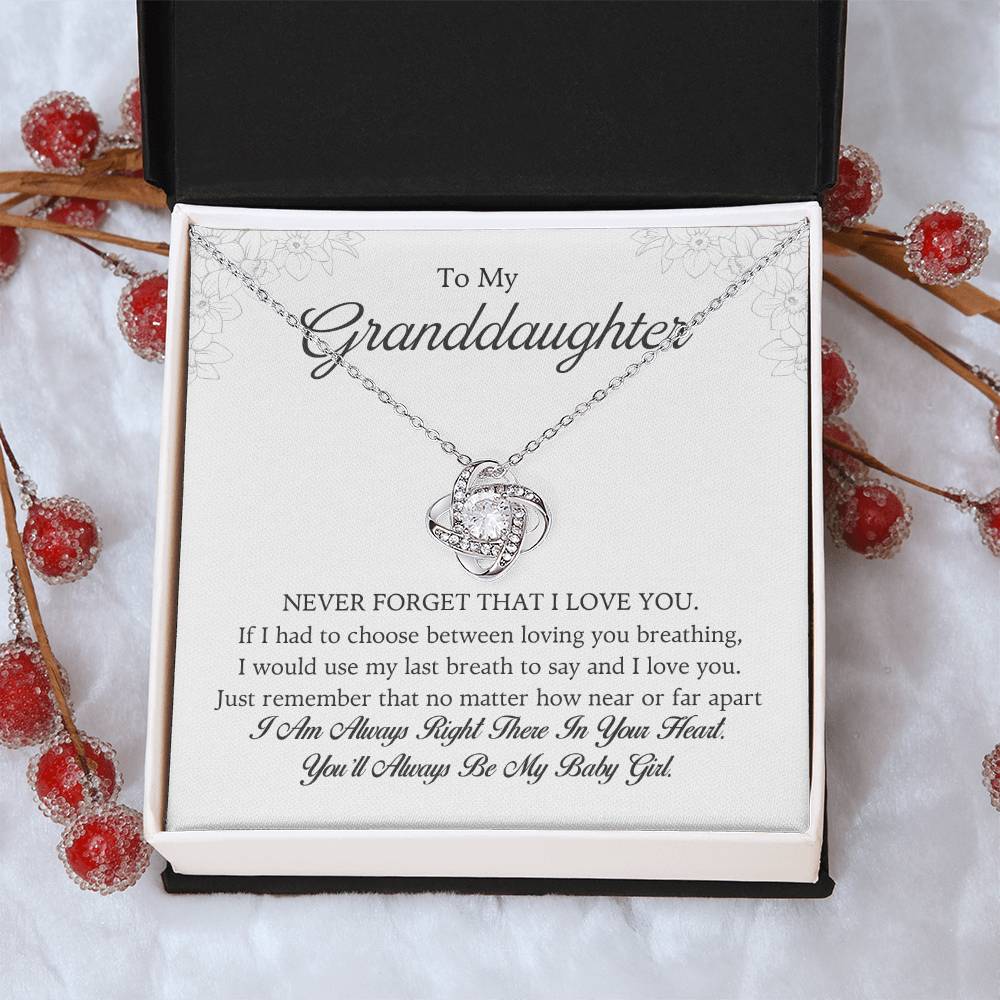 To My Granddaughter Love Knot Necklace – Never Forget My Love — product image 12