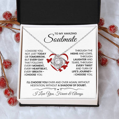 To My Amazing Soulmate Love Knot Necklace – I Choose You Always — product thumbnail 31