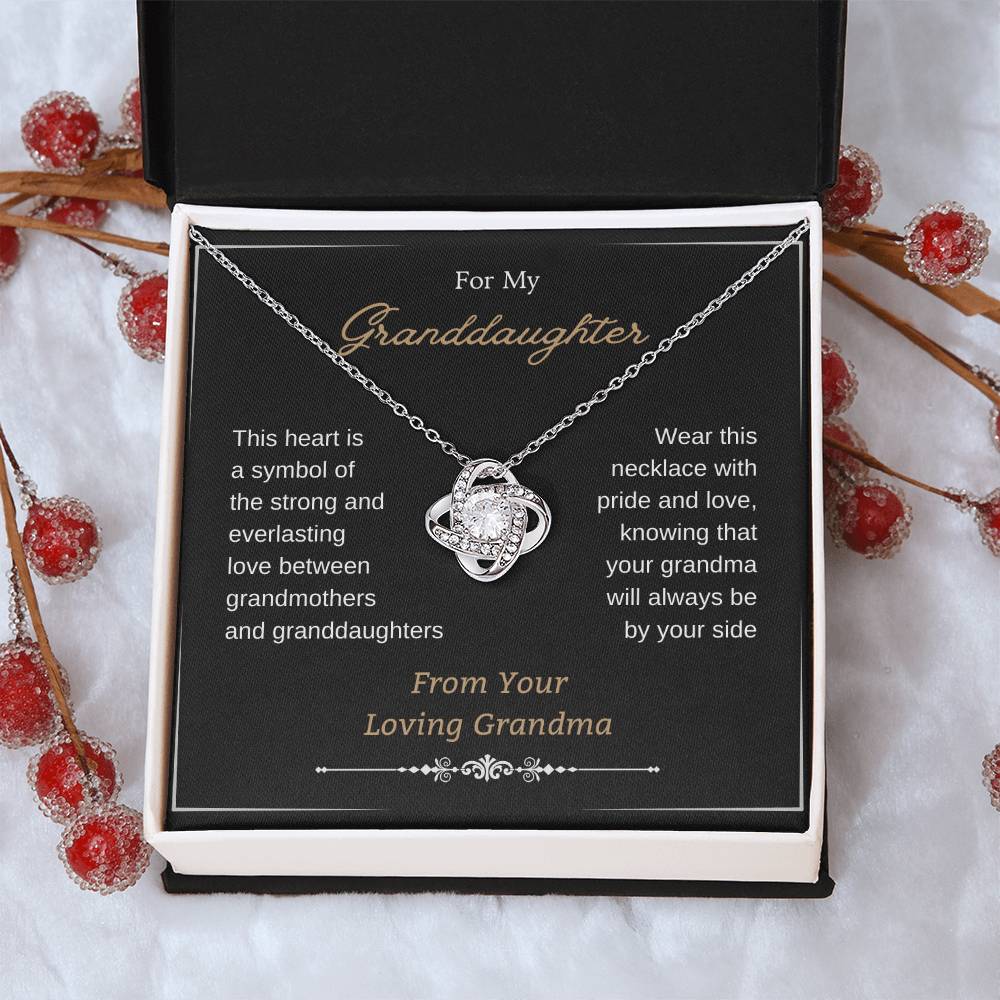 To My Granddaughter Love Knot Necklace – This Heart Is a Symbol — product image 12