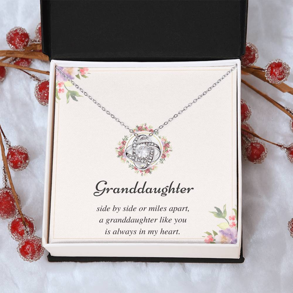 To My Granddaughter Love Knot Necklace – Side by Side or Miles Apart — product image 31