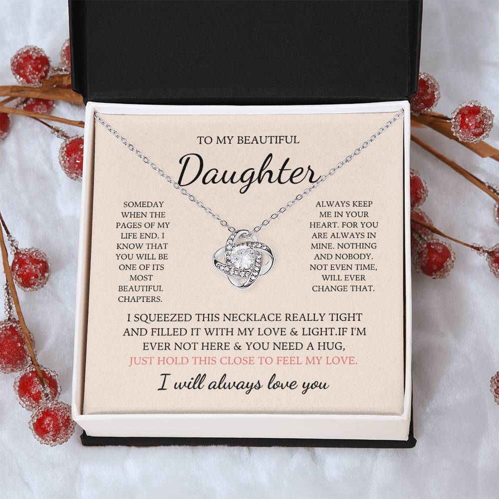 To My Daughter Love Knot Necklace – My Most Beautiful Chapter