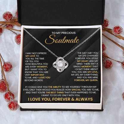To My Precious Soulmate Love Knot Necklace – You Stole My Heart — product thumbnail 30
