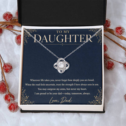 To My Daughter Love Knot Necklace – Forever Loved Gift from Dad