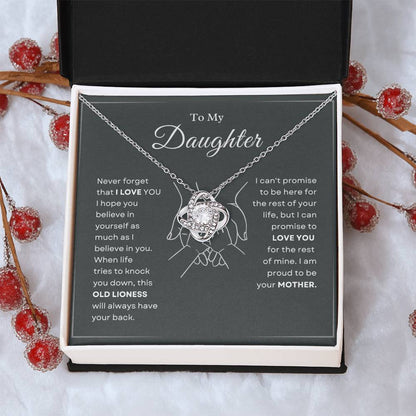 To My Daughter Love Knot Necklace – Old Lioness Gift from Mom