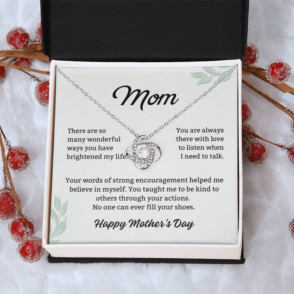 Mom Love Knot Necklace – Your Encouragement Made Me Strong