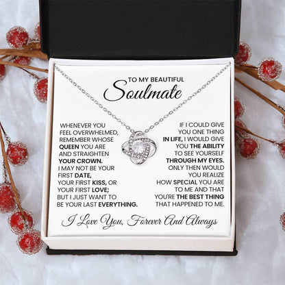 To My Beautiful Soulmate Love Knot Necklace – Straighten Your Crown — product thumbnail 30