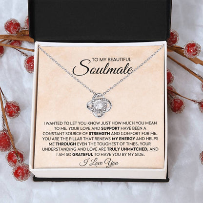 To My Beautiful Soulmate Love Knot Necklace – My Pillar of Strength — product thumbnail 30