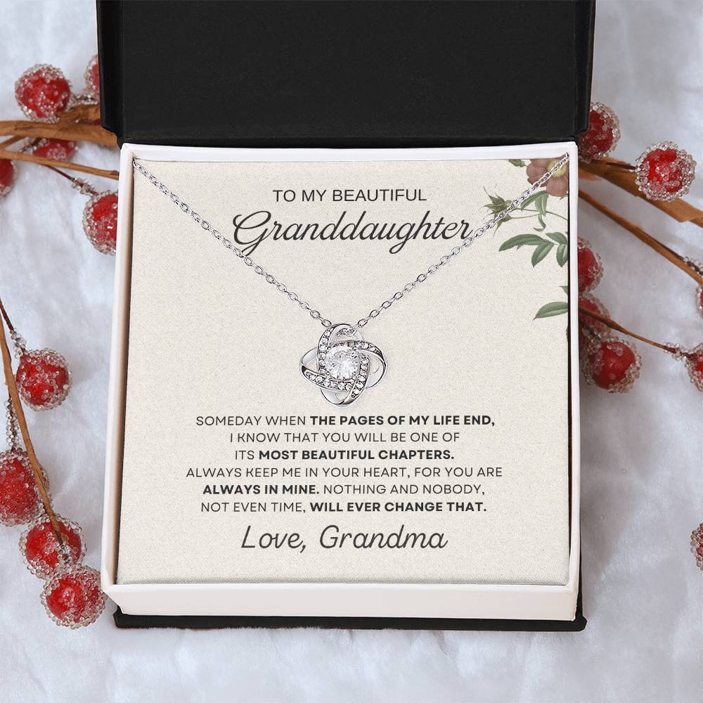 To My Granddaughter Love Knot Necklace – When the Pages Turn — product image 12
