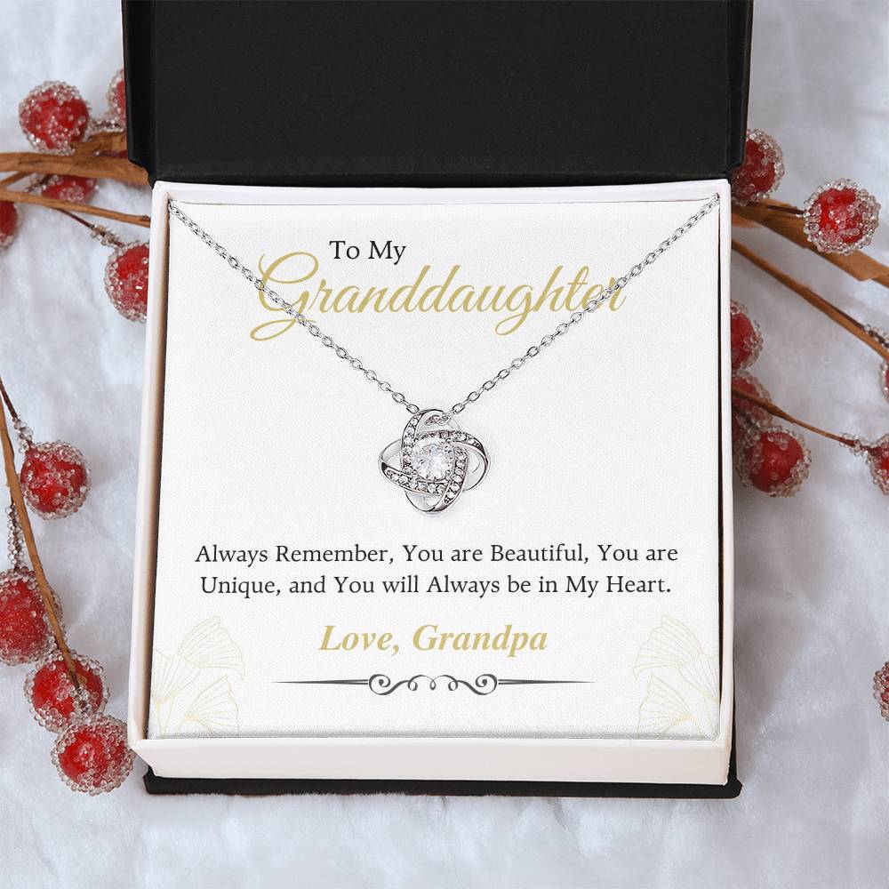 To My Beautiful Granddaughter Love Knot Necklace – Always Remember — product image 12